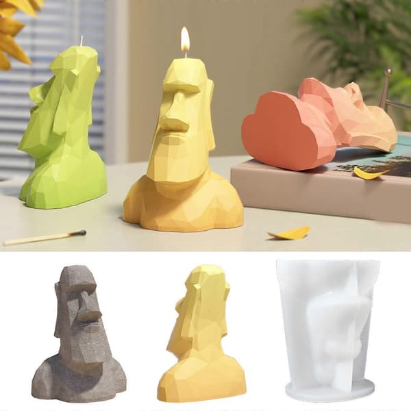 3D Kunststatue Silikone Lysforme til Lys Sæbe Gipsdekoration Epoxyharpiks Silikoneforme Fondant Silikoneforme