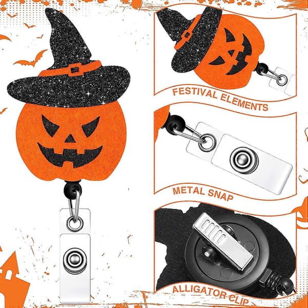4 stycken Halloween-brickhållare för barn, infällbara brickhållare med klämmor