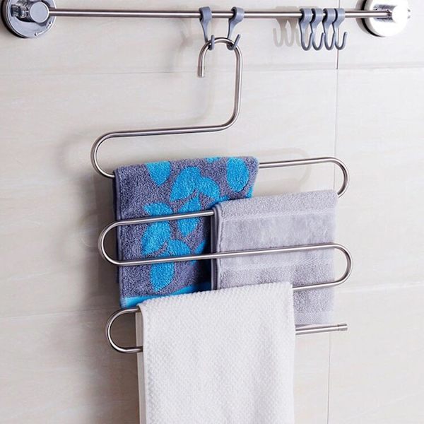 Bukser Bøjler Skridsikre S-Form Bukser Bøjler Rustfrit Stål Tøj Bøjler Skab Opbevaring Organizer til Bukser Jeans Tørklæde (6 Pakke)