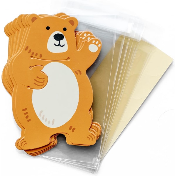 20 stk. Teddy Bear gaveposer til børnefødselsdage 8 cm x 12 cm slikposer julegave