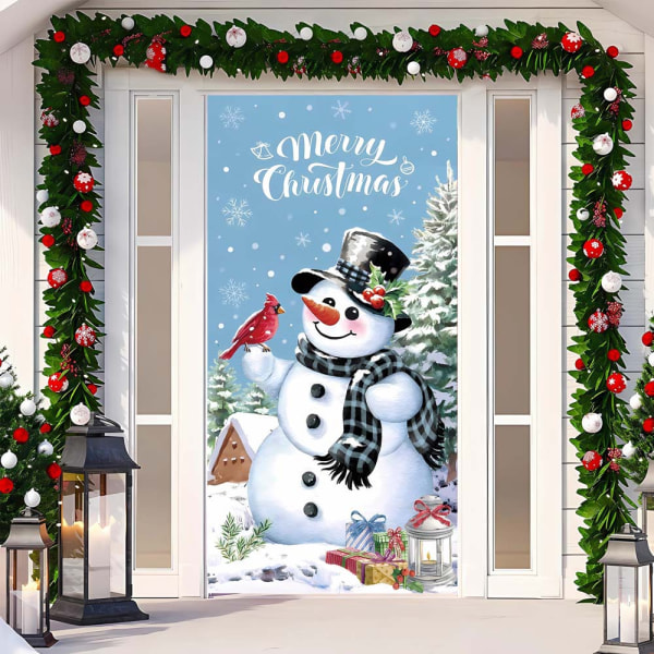 Juledeksel for dør, Merry Grinchmas-skrift, skilt for veranda, vinter, nyttår, jul, juledekorasjoner og -rekvisita til hjemmefest