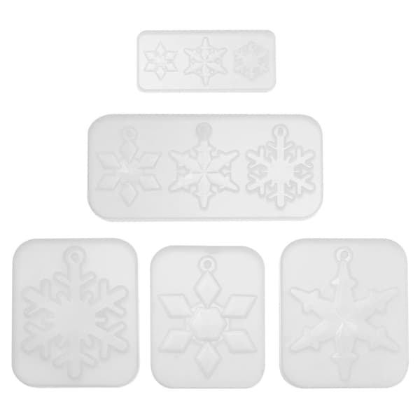 5 stk silikon snøfnuggform DIY krystall epoxy smykkeform DIY anhengsform
