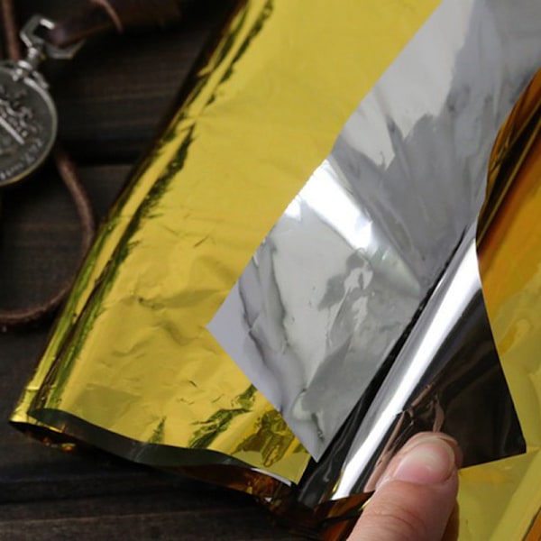 10 stk. nødblanketter Foldbar Guld 210x160cm Sølv + Guld-- null ingen