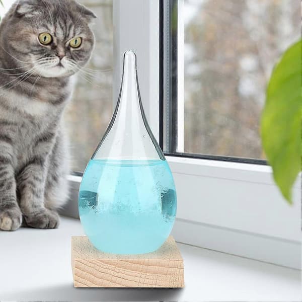Innovativ droppformad väderprognosglas väderförutsägande flaska heminredning blå