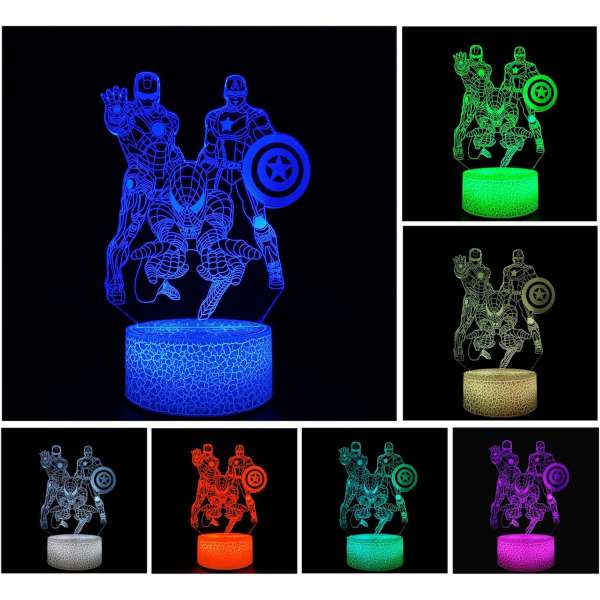 3D Illusion Night Light LED Desk Lamp Touch Control & Remote Control 16 Colors Dimmable Change for Home Decorations or Holiday Kids's Gifts