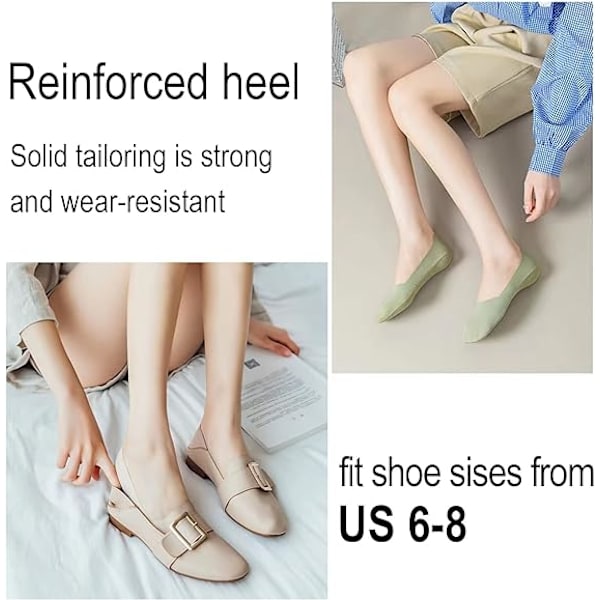 Kvinder Mænd, Usynlige Is Silke Åndbare Sokker, Tynde Lavt Skårne Skridsikre Sokker til Flade Båd Sneakers