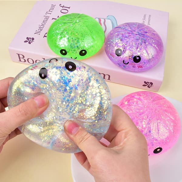 Dumplings Squishy Mystery Mini Dumplings Squishy Stressbolde Fidget Sensorisk Legetøj Blød Klemme Dekompression Dej (Lilla-A) Pink-a