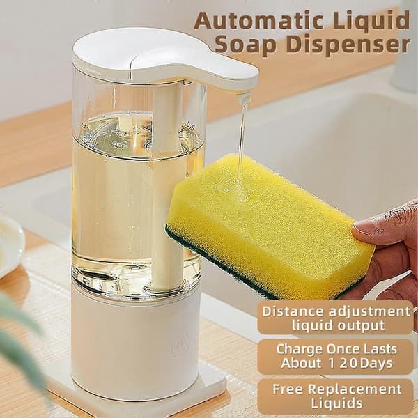 Automatisk vaskemiddeldispenser Veggmontert automatisk såpedispenser 500ml IPX5 Vanntett Sensor Ha