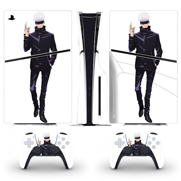 Playstation 5 Slim Ps5 Slim Jujutsu Kaisen Gojo Satoru Skin Decal Og Kontroller Klistremerker Sett, Riperesistent (Disk01) Style14