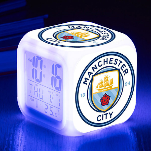 Sports Club Fotboll LED Väckarklocka Ljus Digital Klocka 7 Färger Klocka Mini Barn Sängbord Väckarklocka