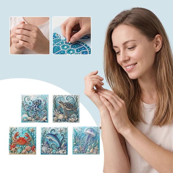 DIY-kit för pärlkonst med havstema, havssköldpaddsdesign