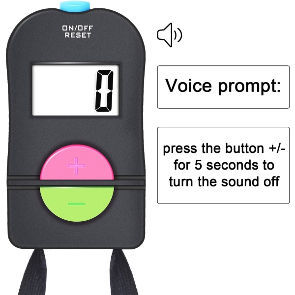 6 st digital handräknare golf sport räknare, elektronisk addition/subtraktion manuell klickare handhållen nummer klickare med snöre