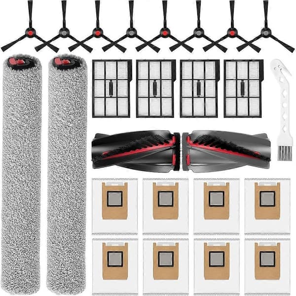 Reservdelar till Eufy Omni E25/E28 robotdammsugare, 1 set rullborstar, moppar, filter, dammpåsar, sidoborstar