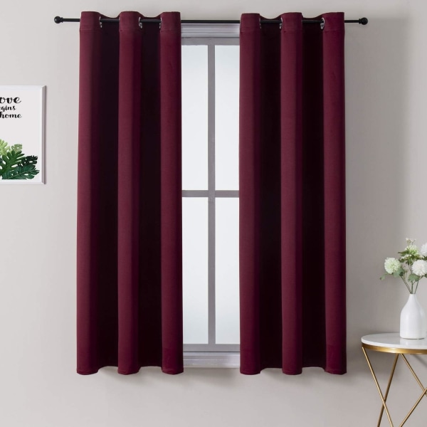 Grommet-gardiner med blackout for soverom og stue - 2 paneler sett termisk isolerte rommørkende gardiner 42 x 63 tommer