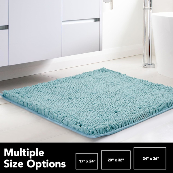 Kylpyhuoneen matot, 17\"x24\", liukumattomat kylpymatot kylpyhuoneeseen, imukykyiset suihkumatto, pehmeä chenille-kylpymatto, pieni kylpymatto lattiamatto kylpyammeeseen
