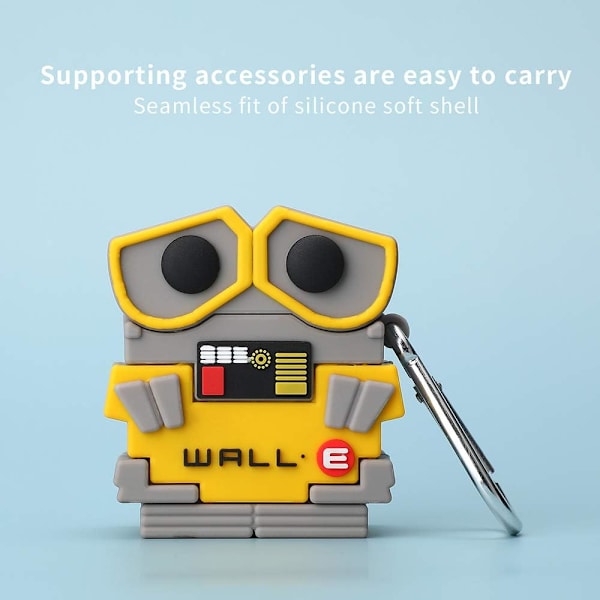 AirPod 2/1 -kotelo, 3D-suloinen piirretty Wall-E-kuorikuvaus tytöille, lapsille, teini-ikäisille AirPod (Wall-E)