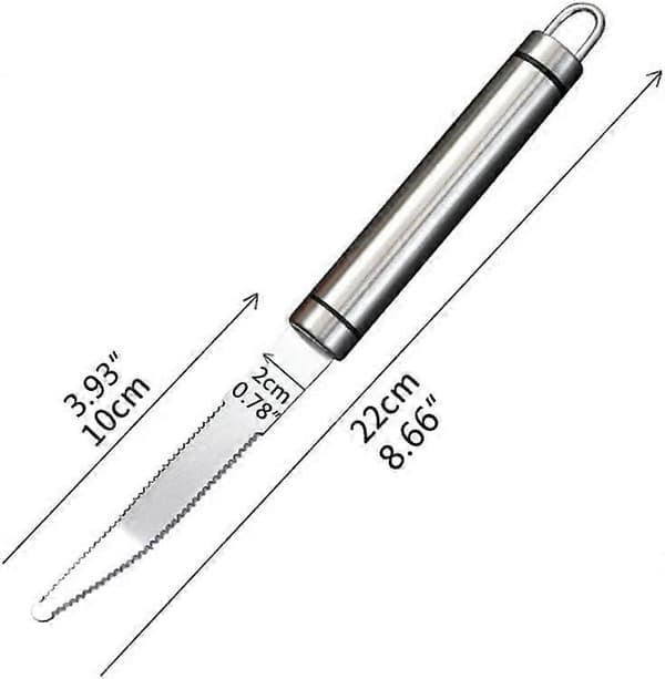 Grapefruktkniv i rostfritt stål med tandat blad och ergonomiskt grepp för snabb fruktskalning