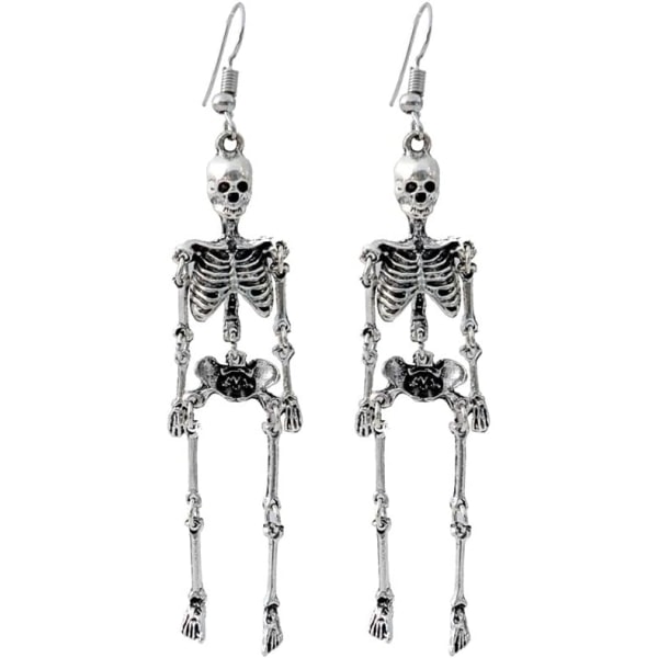 Skeleton Dangle Earrings-Ghost Skull Earring for Women Girls Spooky Theme Metal Bone Charm Earring Gift Halloween Gift Christmas Gift