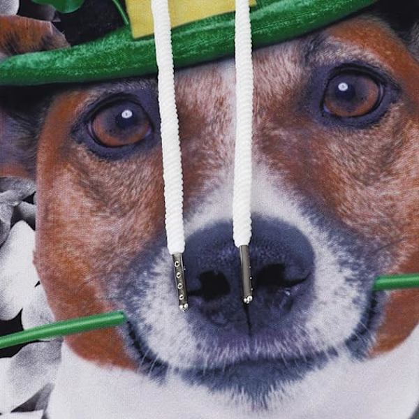 Miesten pitkähihainen huppari Halloween hauska pyöreä kaulapaita kengurutaskulla joulu monivärinen 3D-printti pusero neule (koko: M)