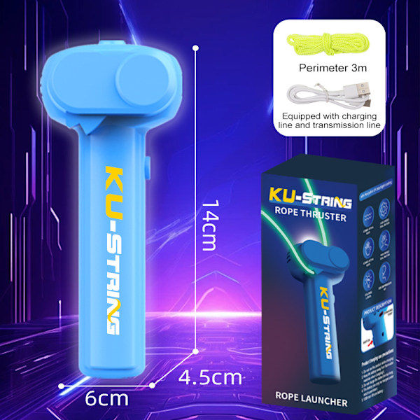 Glødende Ringtovskaster, Håndholdt Nyhedssjov LED, Lasso Afspændingsenhed, Glødende Tov Legetøj, Fødselsdag Julegave Blue