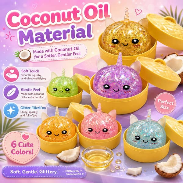 Dumpling Squishies Fidget-lelut, Sininen Squishy Dumpling Puristuslelu