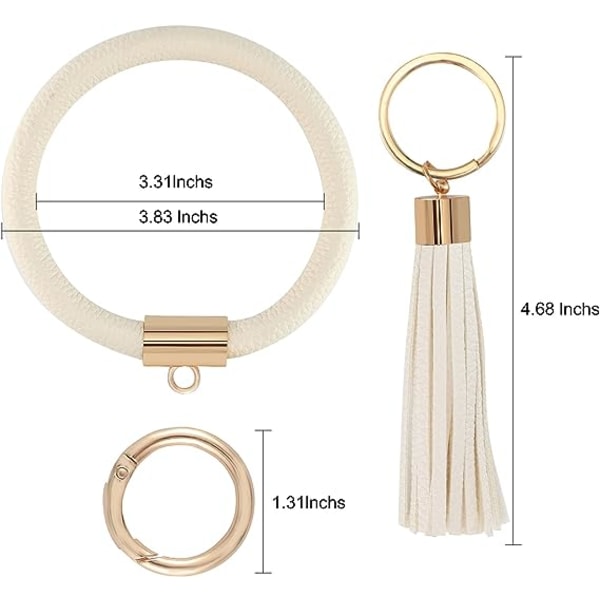 Nøglering Armbånd Wristlet Nøglering Bangle Nøglering - Bærbar Læder Kvast Armbånd Nøgle Kæde Holder til Kvinder