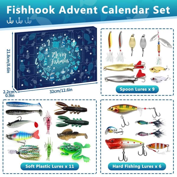 Advent Calendar with Versatile Fishing Lures for All Waters