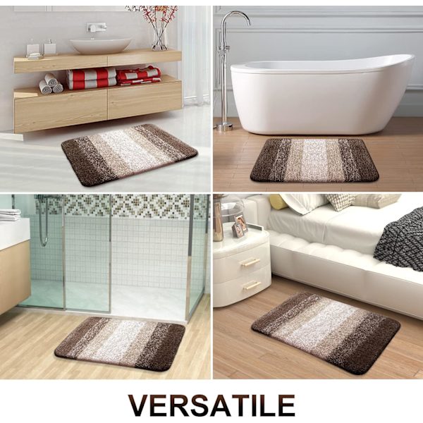 Luksuriøs Badeværelsesmåtte 20x30, Ekstra Blød og Absorberende Mikrofiber Bademåtte, Skridsikker Plysset Shaggy Badetæppe