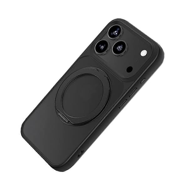 Leather Feel Anti-Fall Case with 360° Stand Compatible with iPhone 17