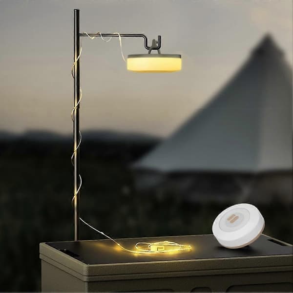 LED Bærbare Campinglamper Campinglys Lyskæde til Parasol Telt Altan Fest Pavillon Have Gul