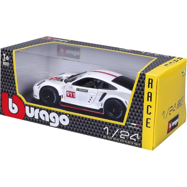 B18-28013 Porsche 911 RSR GT 1:24 Skala Støpt Samlebil, Assorterte Design og Farger