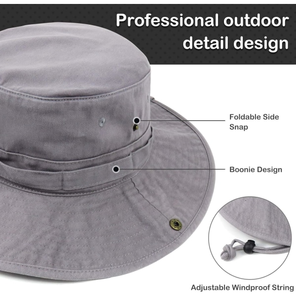Bucket Hat Bred brättad UV-skydd Solhatt Boonie Hattar Fiske Vandring Safari Outdoor Hattar för män och kvinnor