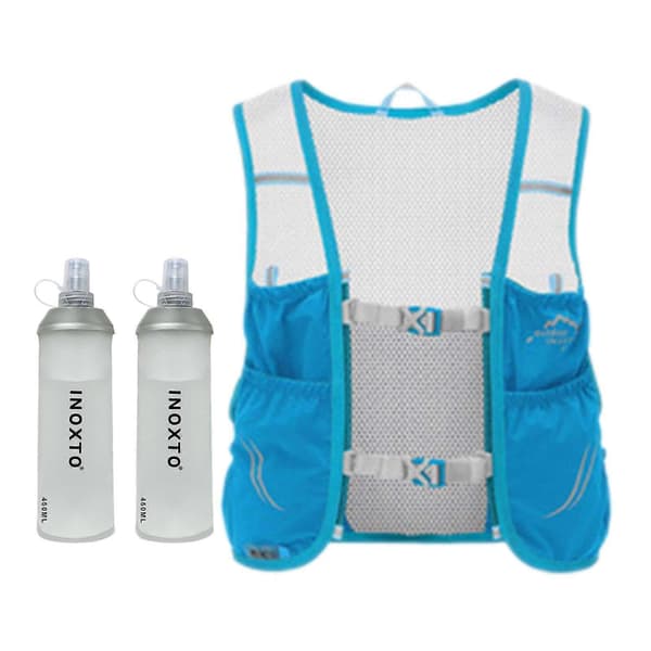 Hydration Rygsæk Løbevest til Kvinder og Mænd til Løb, Jogging, Cykling Blue L