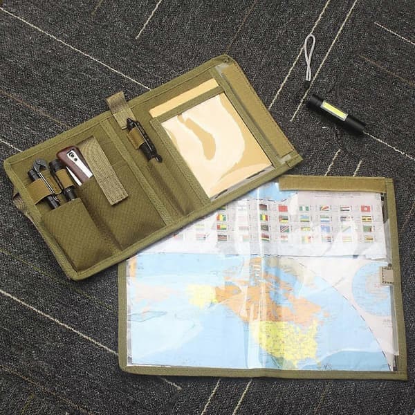Waterproof Map Pouch for Hiking Oxford Fabric Map Case, Protects Maps and Notebooks, Arm