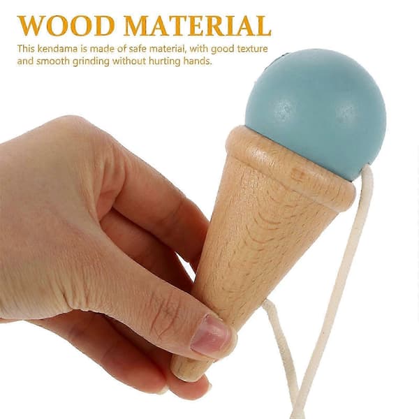 Kendama Leksaker Trä Handfärdighetsträning Avslappnat Spel för Koordinationsövning 34X4.5CM Blue