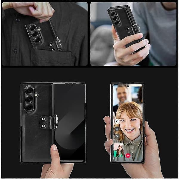 PC-lædercover med stativ kompatibelt med Samsung Galaxy Z Fold2
