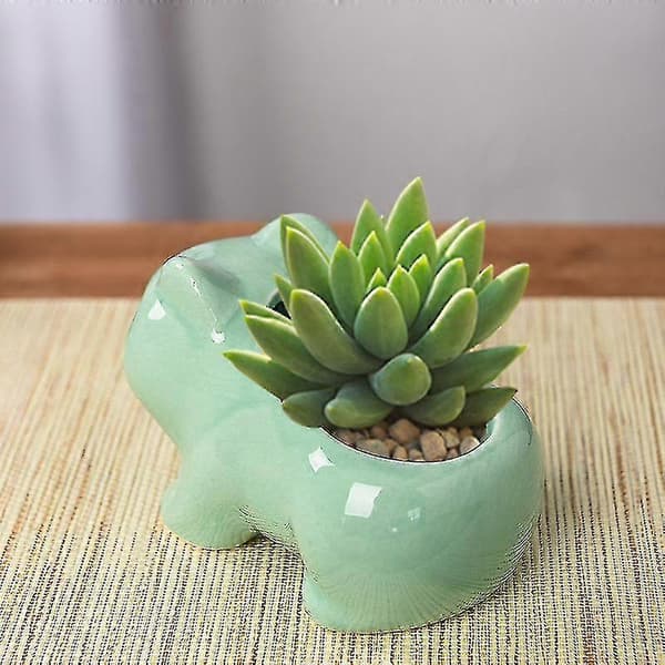 Betterlifefg-diy urtepotte søde keramiske kunstpotter hjem dekorative keramiske kunstvasegrøn
