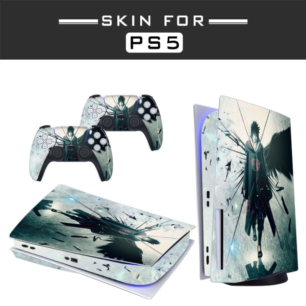 Adhesive Skin - Compatible for PS5 - Cover to customize the Console - Removable Vinyl Film - Matte Satin HD Quality (Disk,NARUTO Uchiha Itachi01)