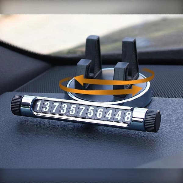 Multifunctional Parking Number Plate Mobile Holder 360° Rotatable, Hidden Number Plate, ASB+Silicone