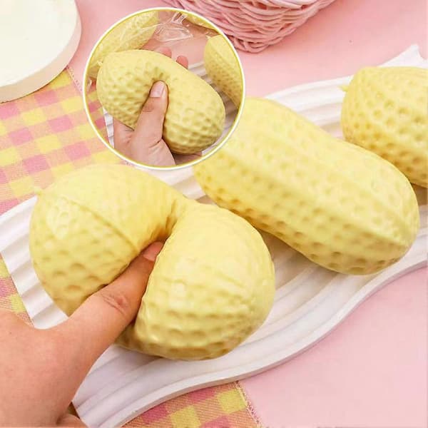 Peanøtt Squishy Leketøy Sakte Stigende Stresslindring Sensorisk Lek Skrivebordsdekor