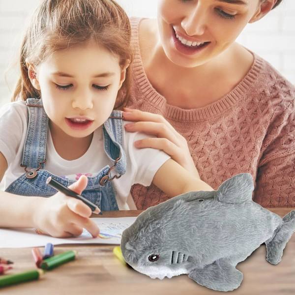 Plush Pennfodral - Multifunktionell Söt Cartoon Penna Förvaringspåse Plush Haj | Stor Kapacitet Rolig Blixtlås Pennfodral | Haj Pennfodral