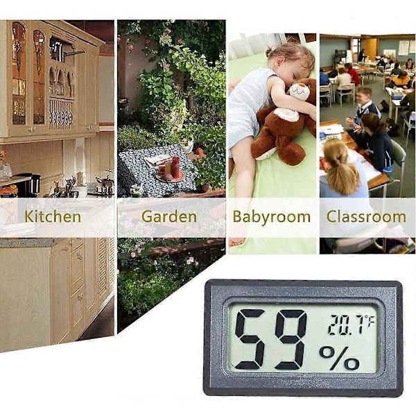 Mini Hygrometer termometer Digital indendørs fugtighedsmåler monitor med temperaturmåler Sensor Fahr