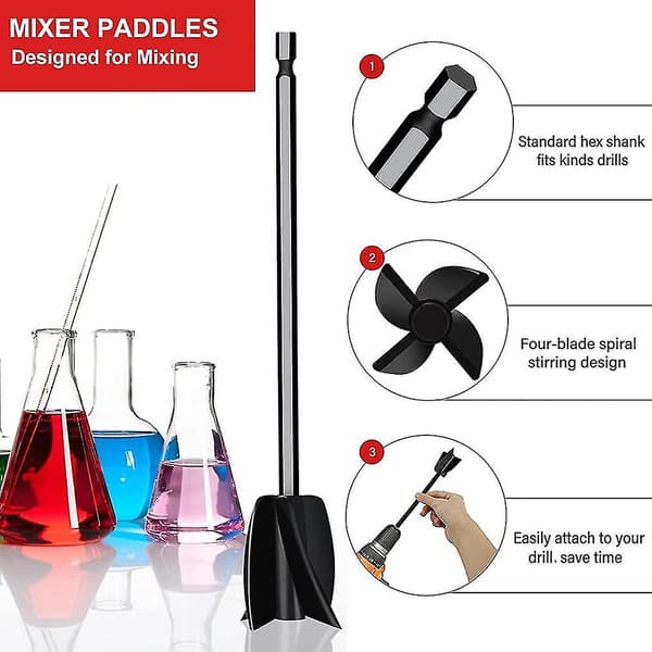 8 stk. harpiksblander epoxy til blanding Genanvendelig multifunktionel epoxy til boremaskine til epoxy- og malingsblander