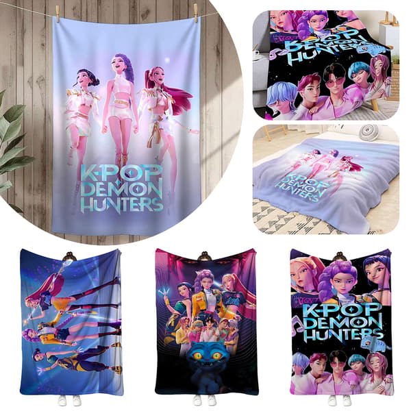 K-Pop Demon Hunter Flanellfilt Mjuk Multifunktionell Tryckt Pläd För Soffa Säng Kontor-Heminredning Perfekt Gåva A