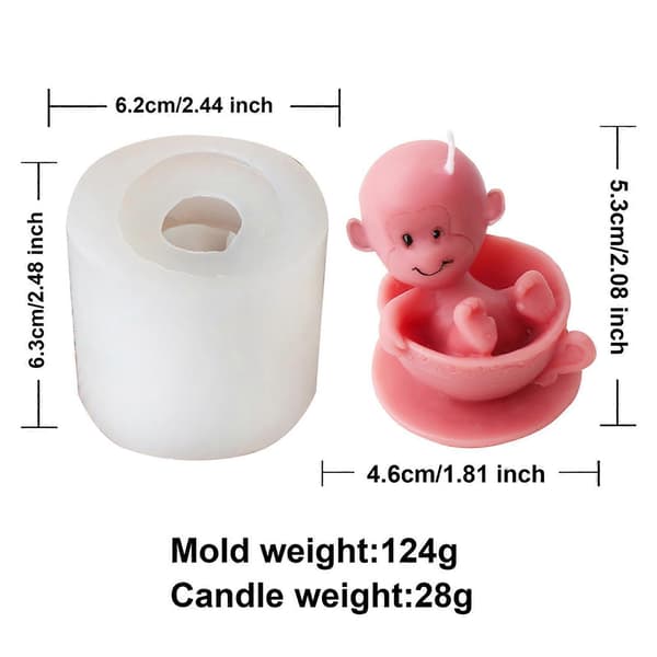 Silikon Doftljusform Katt/Apa Aromaterapi Tvålform Smyckestillverkning Gipsformar Eleganta Hemdekorationer