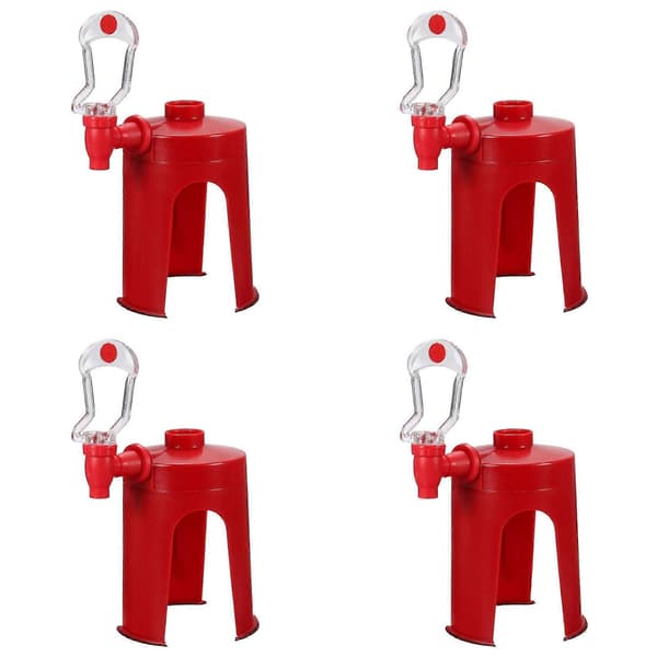 4X Brusdispenser Fizz Dispenser Drikkedispenser Vanndispenser Fest Cola Sprite, Rød