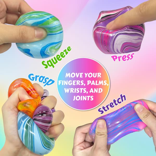4 stk. Stress Cube Squishies Fidget Legetøj, 2 tommer isterning klemmelegetøj