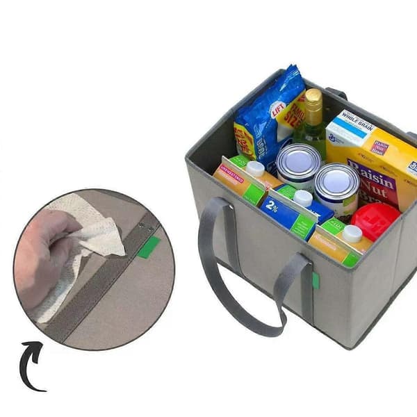 Foldable Non-Woven Storage Box — Organizer with Reinforced Bottom, Handles, 35 x 26 x 2