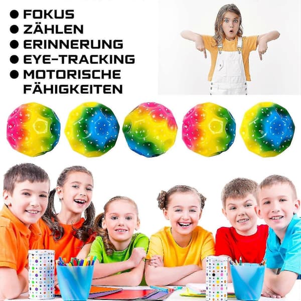 3 st regnbågsrymdbollar, extremt högt studsande boll med popljud, meteorrymdboll, månboll, popstudsande rymdboll för barnpresent