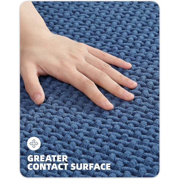 Chenille badrumsmattor - halkfria, absorberande, snabbtorkande, tunna, maskintvättbara - 16\"x24\" små badrumsmattor för badrumsgolv